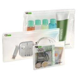 несесер,тоалетни,принадлежности,leitz,traveller,zipper,xs,s,m,wash,bag,3,units,transparent,(clear)