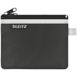 несесер,тоалетни,принадлежности,leitz,wow,nylon,two,pockets,travel,14x10.5,cm,wash,bag,black