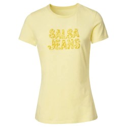 тениска,дамски,тениски,salsa,jeans,sequin,logo,short,sleeve,t,shirt,light,yellow,(yellow)