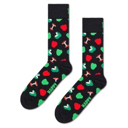 чорапи,мъжки,чорапи,happy,socks,apple,half,long,socks,multicolor,(black)
