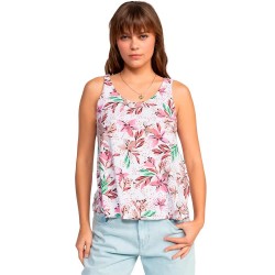 тениска,дамски,тениски,roxy,flowing,tank,pr,sleeveless,t,shirt,snow,white,happy,tropical,(multicolor)