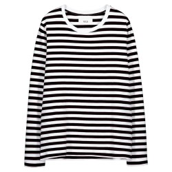 тениска,дамски,тениски,makia,verkstad,long,sleeve,t,shirt,black,white,(multicolor)