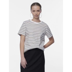 тениска,дамски,тениски,pieces,ria,short,sleeve,t,shirt,silver,mink,stripes,bright,white,(white)