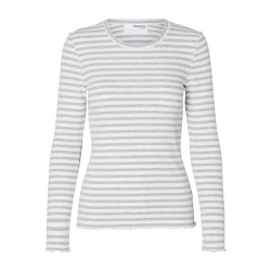 тениска,дамски,тениски,selected,anna,stripe,long,sleeve,t,shirt,grey,(light,grey,melange,stripes,w,snow,white,stripes)