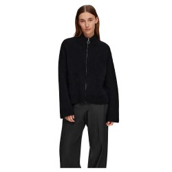 блуза,дамски,пуловери,дамски,плетени,дрехи,selected,sia,full,zip,sweater,black,(black)