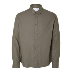 риза,с,дълъг,ръкав,мъжки,ризи,selected,slimowen,flannel,long,sleeve,shirt,green,(morel,detail,solid)
