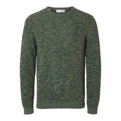 блуза,мъжки,пуловери,selected,vince,bubble,sweater,green,(rain,forest,detail,vetiver,twist)