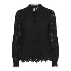 дамски,блузи,дамски,ризи,yas,holi,long,sleeve,blouse,black