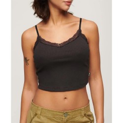 потник,дамски,топове,superdry,essential,lace,trim,sleeveless,top,bison,black,(brown)