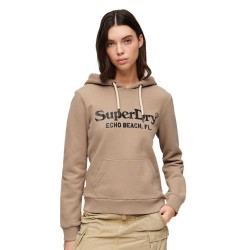 суичър,дамски,блузи,superdry,metallic,venue,logo,hoodie,beige