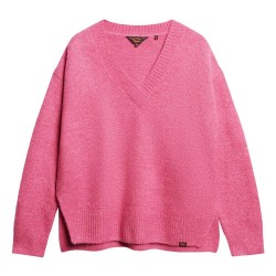 блуза,дамски,пуловери,дамски,плетени,дрехи,superdry,oversized,v,neck,sweater,pink,(vibe,pink,marl)