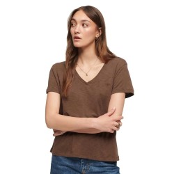 тениска,дамски,тениски,superdry,studios,slub,embroidered,short,sleeve,v,neck,t,shirt,pinecone,brown,(brown)