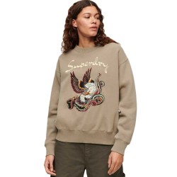 блуза,дамски,блузи,superdry,suika,embroidered,loose,sweatshirt,light,khaki,green,(beige)