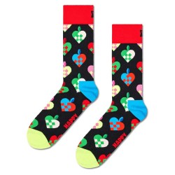 чорапи,мъжки,чорапи,happy,socks,braided,christmas,heart,half,long,socks,multicolor,(black)