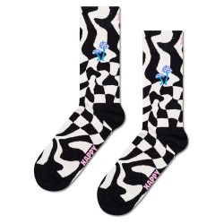 чорапи,мъжки,чорапи,happy,socks,distorted,check,half,long,socks,black,(multicolor)