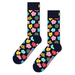 чорапи,мъжки,чорапи,happy,socks,flower,half,long,socks,navy,(multicolor)