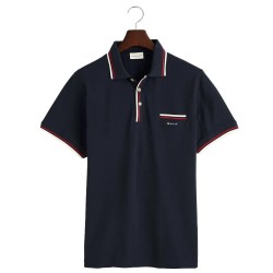 мъжки,блузи,с,яка,gant,2,col,tipping,pique,short,sleeve,polo,evening,blue,(blue)