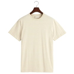 тениска,мъжки,тениски,gant,striped,t,shirt,short,sleeve,t,shirt,yellow,(silky,beige)