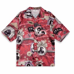 риза,с,къс,ръкав,мъжки,ризи,grimey,supastar,satin,short,sleeve,shirt,red
