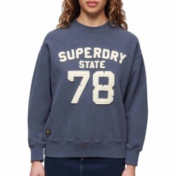 блуза,дамски,блузи,superdry,applique,athletic,loose,sweatshirt,blue