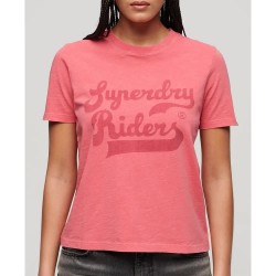 тениска,дамски,тениски,superdry,archive,kiss,print,relaxed,short,sleeve,t,shirt,coral,slub,(pink)