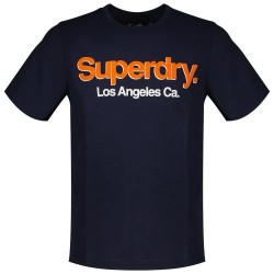 тениска,мъжки,тениски,superdry,core,logo,classic,washed,short,sleeve,t,shirt,navy,marl,(blue)