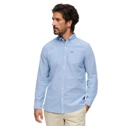 риза,с,дълъг,ръкав,мъжки,ризи,superdry,cotton,oxford,long,sleeve,shirt,blue