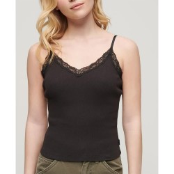 тениска,дамски,тениски,superdry,essential,lace,trim,sleeveless,t,shirt,brown,(bison,black)