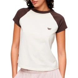 тениска,дамски,тениски,superdry,essential,logo,raglan,short,sleeve,t,shirt,dark,brown,off,white,(beige)
