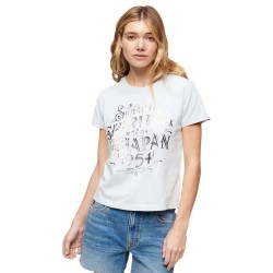 тениска,дамски,тениски,superdry,foil,workwear,fitted,short,sleeve,t,shirt,sea,salt,blue,(white)