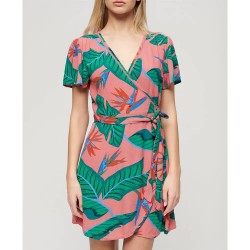 рокля,дамски,поли,и,рокли,superdry,printed,wrap,short,sleeve,short,dress,multicolor,(pink,paradise)