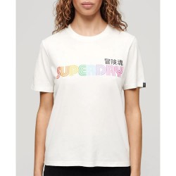 тениска,дамски,тениски,superdry,rainbow,logo,relaxed,short,sleeve,t,shirt,white