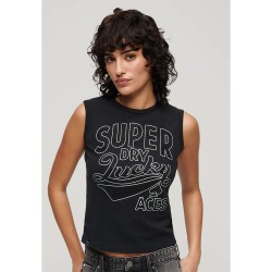 тениска,дамски,тениски,superdry,retro,embellished,sleeveless,t,shirt,nero,black,marl,(black)