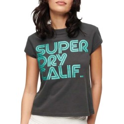 тениска,дамски,тениски,superdry,retro,glitter,logo,cap,short,sleeve,t,shirt,black,(vintage,black)