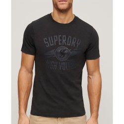 Тениска Superdry Retro Rocker Graphic short sleeve T-shirt - Black (Washed Black) тениска,мъжки,тениски,дамски,тениски,superdry,retro,rocker,graphic,short,sleeve,t,shirt,black,(washed,black)