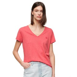 тениска,дамски,тениски,superdry,studios,slub,embroidered,short,sleeve,v,neck,t,shirt,spiced,coral,(orange)