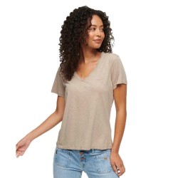 тениска,дамски,тениски,superdry,studios,slub,embroidered,short,sleeve,v,neck,t,shirt,string,brown,(beige)