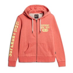 блуза,дамски,блузи,superdry,super,athletic,graphic,full,zip,sweatshirt,coral,red,marl,(orange)
