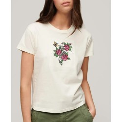 тениска,дамски,тениски,superdry,tattoo,embroidered,fitted,short,sleeve,t,shirt,cream,(beige)