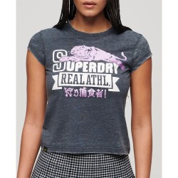 тениска,дамски,тениски,superdry,varsity,burnout,cap,short,sleeve,t,shirt,grey,(eclipse,navy)