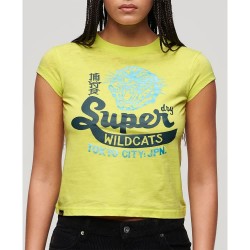 тениска,дамски,тениски,superdry,varsity,burnout,cap,short,sleeve,t,shirt,yellow