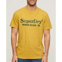 тениска,мъжки,тениски,superdry,venue,classic,logo,short,sleeve,t,shirt,oil,yellow,slub,(yellow)