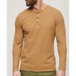 тениска,мъжки,тениски,superdry,waffle,henley,long,sleeve,t,shirt,classic,brown,camel,(brown)