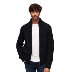 блуза,мъжки,пуловери,superdry,chunky,knit,through,full,zip,sweater,black