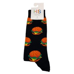 чорапи,мъжки,чорапи,hs,by,happy,socks,hamburger,half,long,socks,multicolor