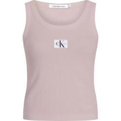 тениска,дамски,тениски,calvin,klein,jeans,woven,label,sleeveless,t,shirt,pink,(sepia,rose)