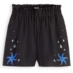 къси,панталони,дамски,панталони,scotch,&,soda,printed,pull,on,shorts,black