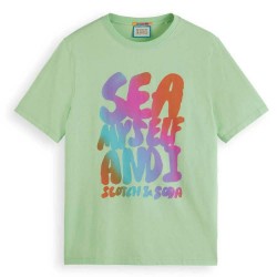 тениска,мъжки,тениски,scotch,&,soda,front,artwork,short,sleeve,t,shirt,green,(washed,neon,lime)