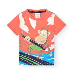 тениска,детски,тениски,boboli,308056,short,sleeve,t,shirt,orange,(papaya)
