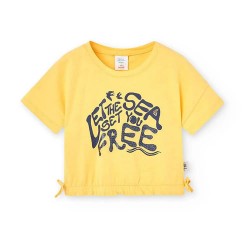 тениска,детски,тениски,boboli,438128,short,sleeve,t,shirt,yellow,(sunflower)